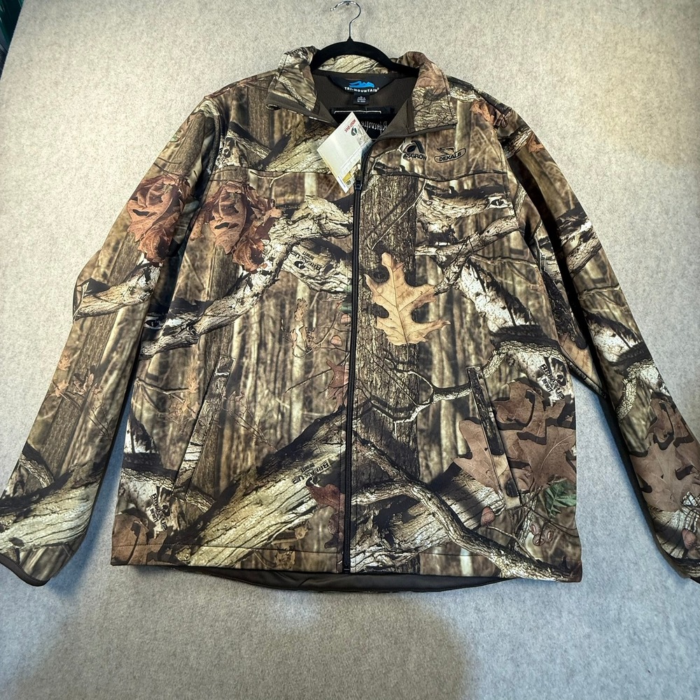 Tri-Mountain Mossy Oak Camo Jacket Mens L Asgrow DeKalb Break-Up Infinity NWT